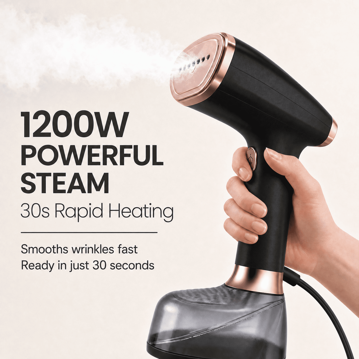 AMUMU 1200W Handheld Garment Steamer – Black
