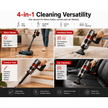 AMUMU 600W Cordless Stick Vacuum with 50KPa Suction – Gray